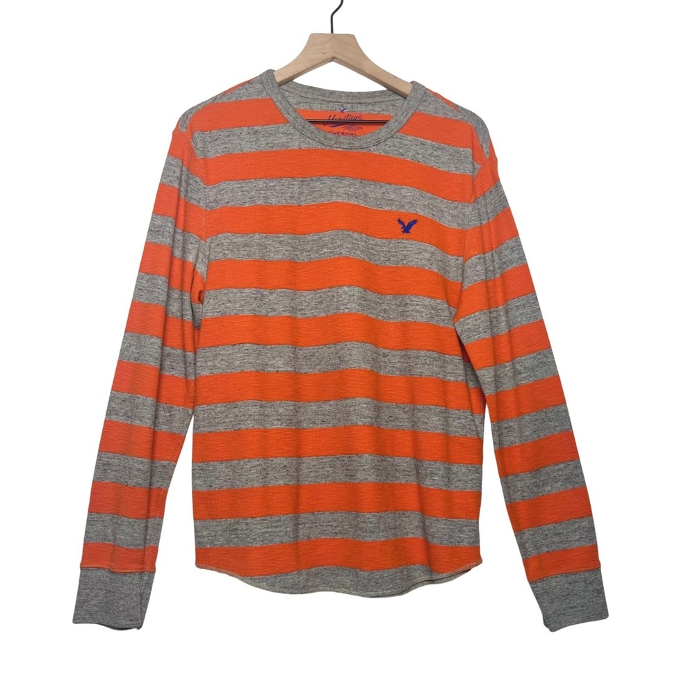 American Eagle Outfitters Heritage Thermal Long Sleeve Striped Shirt Men's Large